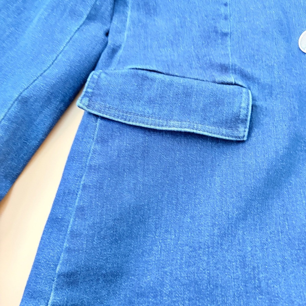 J. McLaughlin Women Dark Denim Double Breasted Blazer Jacket 12 Stretch Luxury‎ - Picture 6 of 14